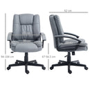HOMCOM Faux Leather Home Office Chair Mid Back Desk Chair With Arms - Dark Grey/Light Grey