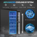 HOMCOM 16 Bottle Dual Zone Built-in Wine Cooler Fridge With Glass Door