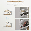 HOMCOM Slim Shoe Storage Cabinet With 3 Flip Drawers For Entryway, White