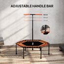 SPORTNOW 45" Fitness Trampoline with Adjustable Handle LED Lights