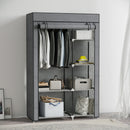 HOMCOM Fabric Wardrobe w/ Shelves Hanging Rail Foldable Closets