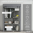 HOMCOM Fabric Wardrobe w/ Shelves Hanging Rail Foldable Closets