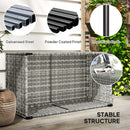 Outsunny Outdoor Coffee Table, Glass Top Rattan Side Table