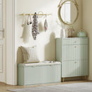 HOMCOM Shoe Storage Bench With Cushion And Flip-Drawer 104x26x47.5cm