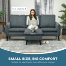 HOMCOM 3 Seater Corner Sofa Couch Settee With Chaise Lounge, Charcoal Grey