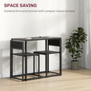 HOMCOM 3 Piece Dining Table Set with Metal Frame, Black