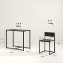 HOMCOM 3 Piece Dining Table Set with Metal Frame, Black