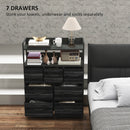 HOMCOM Bedroom Chest of Drawers 7 Drawer Dresser w/ Shelves