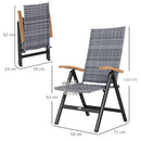 Outsunny Outdoor Folding Rattan Chair, Dining Chair
