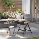 Outsunny Outdoor Folding Rattan Chair, Dining Chair