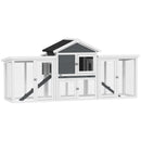 PawHut Wood Chicken Coop Hens Cage Poultry House with Nesting Boxes Run