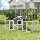 PawHut Wood Chicken Coop Hens Cage Poultry House with Nesting Boxes Run