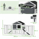 PawHut Wood Chicken Coop Hens Cage Poultry House with Nesting Boxes Run