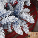 HOMCOM 5 Foot Artificial Blue Snow Flocked Christmas Tree With Hinged Branches