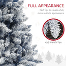 HOMCOM 5 Foot Artificial Blue Snow Flocked Christmas Tree With Hinged Branches