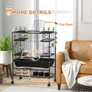 PawHut Large Hamster Cage, Rat Cage W/ Wheels, Tubes, Storage Shelf, Ramps