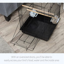 PawHut 59cm Bird Cage With Openable Top, Stand, Tray, Handles, Feeding Bowls