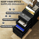 Vinsetto Lockable Mobile Filing Cabinet w/ 3 Drawers 30 x 43.5 x 60 cm