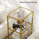 HOMCOM 4-Tier Shelving Unit Modern Glass Shelf Bookshelf For Home