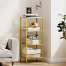 HOMCOM 4-Tier Shelving Unit Modern Glass Shelf Bookshelf For Home