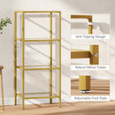 HOMCOM 4-Tier Shelving Unit Modern Glass Shelf Bookshelf For Home