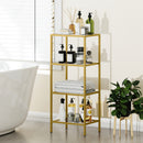 HOMCOM 4-Tier Shelving Unit Modern Glass Shelf Bookshelf For Home