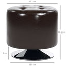 HOMCOM 360° Swivel Foot Stool PU Footstool With Thick Padding Brown