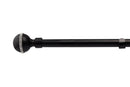 Bling Diamond - Extendable Curtain Pole with pair of end finials in Matt Black
