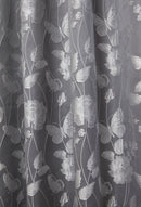 Butterfly Meadow - Lined Eyelet Jacquard Curtains in Silver