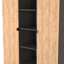 Bora Tall  3 Door Robe with shelves in Gold Craft Oak & Graphite - Ready Assembled