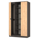Bora Tall  3 Door Robe with shelves in Gold Craft Oak & Graphite - Ready Assembled