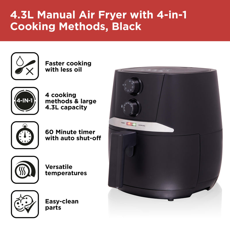 Black And Decker Manual Air fryer 4.3 Litre