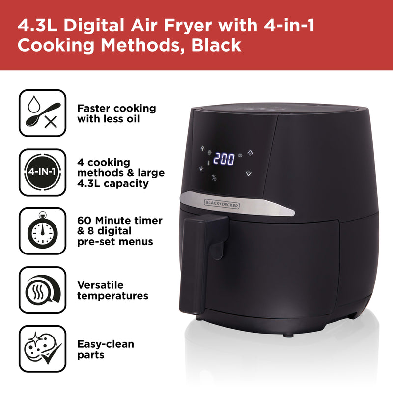 Black And Decker Digital Air fryer 4.3 Litre