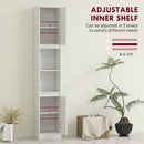 HOMCOM Narrow Bathroom Storage Cabinet with Open Compartment, White