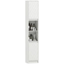 HOMCOM Narrow Bathroom Storage Cabinet with Open Compartment, White