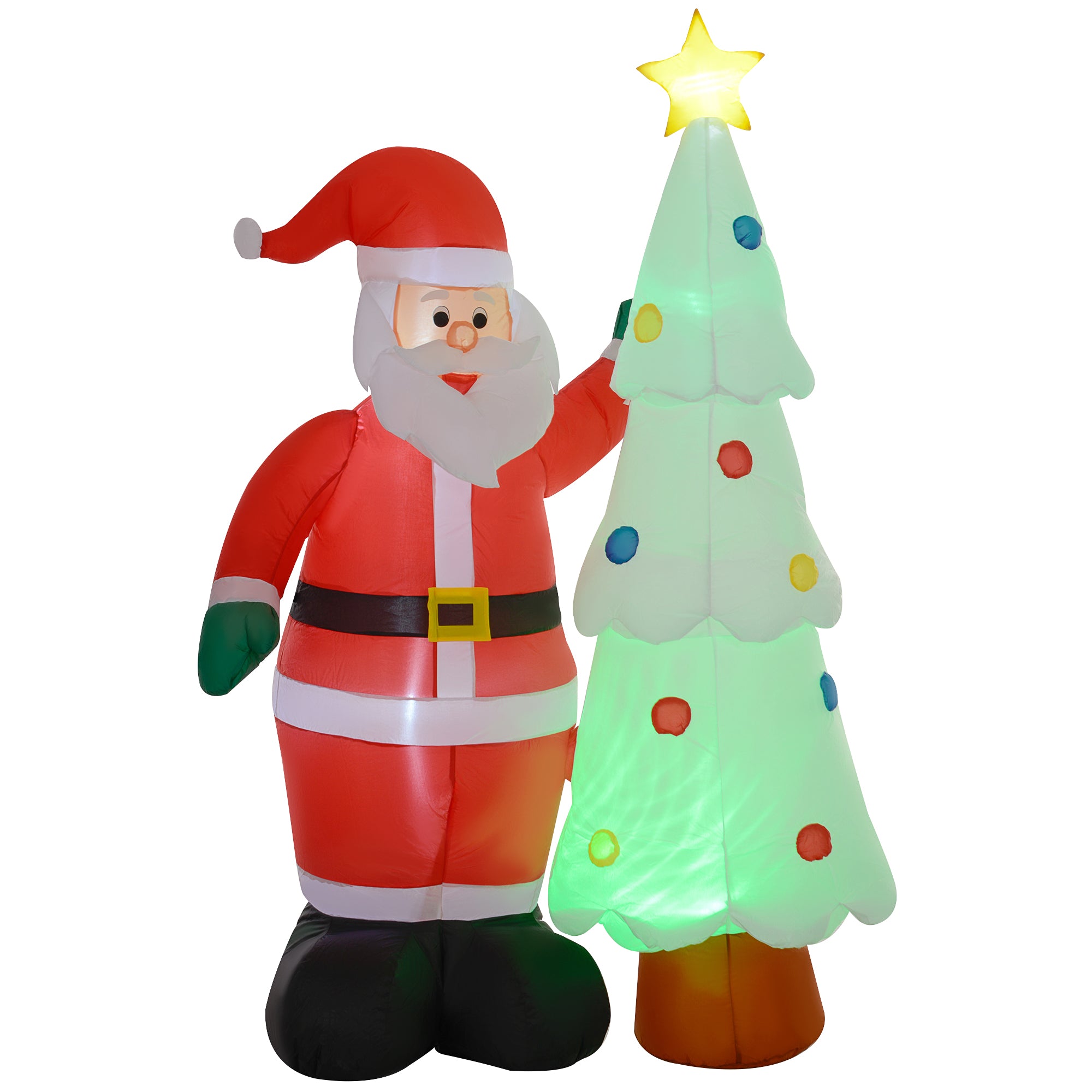 Outsunny 7ft Christmas Inflatable Decoration Santa Claus and Christmas