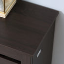 HOMCOM Shoe Storage Cabinet with Slatted Doors for 15 Pairs of Shoes Brown