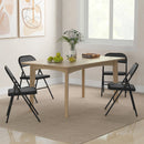 HOMCOM 4 Pack Padded Folding Chairs with Cushioned Seat and Metal Frame Black