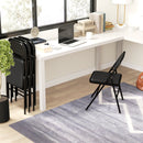 HOMCOM 4 Pack Padded Folding Chairs with Cushioned Seat and Metal Frame Black
