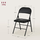 HOMCOM 4 Pack Padded Folding Chairs with Cushioned Seat and Metal Frame Black