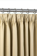 Cali Pencil Pleat - Woven Thermal Blackout Pencil Pleat Door Curtain In Beige