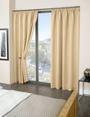 Cali Pencil Pleat - Woven Thermal Blackout Pencil Pleat Curtains in Beige