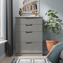 Camden 4 Drawer Deep Chest in Grey Gloss & Dusk Grey - Ready Assembled