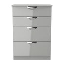 Camden 4 Drawer Deep Chest in Grey Gloss & Dusk Grey - Ready Assembled