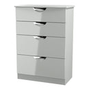Camden 4 Drawer Deep Chest in Grey Gloss & Dusk Grey - Ready Assembled