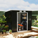 Outsunny 7 x 4ft Metal Garden Storage Shed w/ Double Door Dark Grey