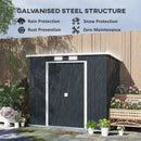 Outsunny 7 x 4ft Metal Garden Storage Shed w/ Double Door Dark Grey