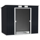 Outsunny 7 x 4ft Metal Garden Storage Shed w/ Double Door Dark Grey