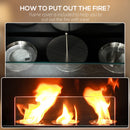 HOMCOM Brown Bioethanol Fire, Ethanol and Gel Fireplace, 3 Hours Burns
