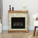 HOMCOM Brown Bioethanol Fire, Ethanol and Gel Fireplace, 3 Hours Burns